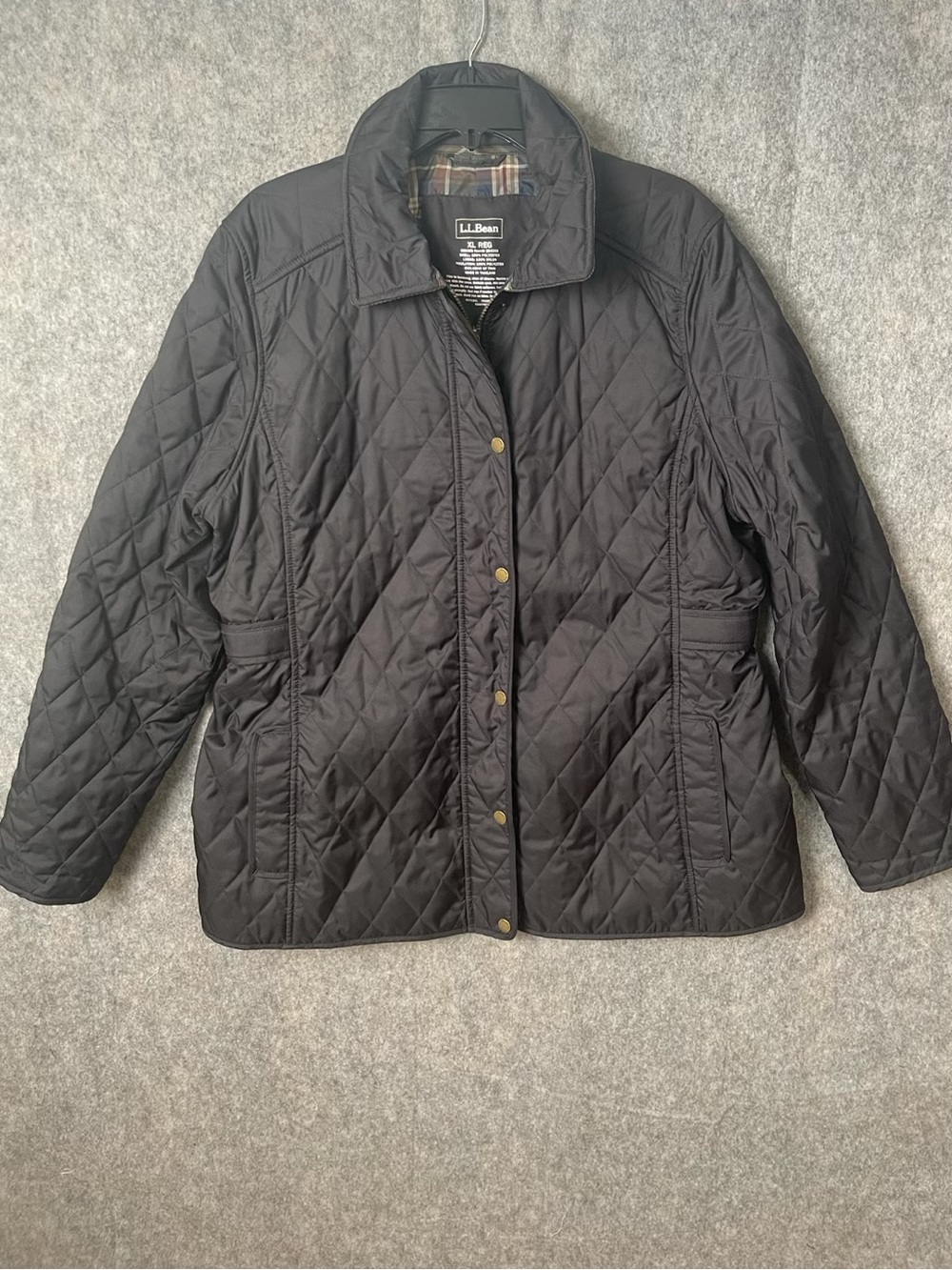 L.L.Bean Women's XL Reg Black Quilted Riding Jacket